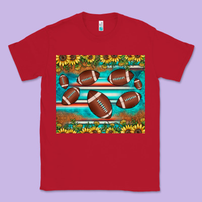 Football Turquoise Sunflower Classic Tee Designed By Jahusdesignshop