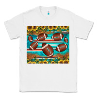 White football turquoise sunflower Classic Tee - JahusDesignShop