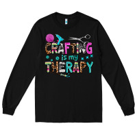Black crafting is my therapy Long Sleeve Tee - AdoDesignShop