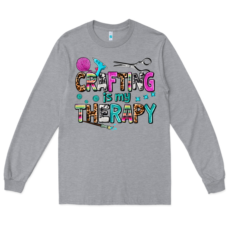 Crafting Is My Therapy Long Sleeve Tee by AdoDesignShop | Teevron