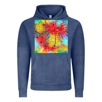Vintage Denim fruits leopard seamless pattern Vintage Hoodie - Zillion Design Studio