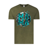 Vintage Olive cowhide mama lighting bolt Vintage Tee - Zillion Design Studio