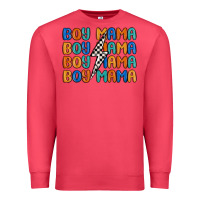 Cardinal boy mama lightning bolt Premium Sweatshirt - MaliasSmallBusiness