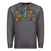 Charcoal Heather boy mama lightning bolt Premium Sweatshirt - MaliasSmallBusiness