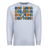 Heather Grey boy mama lightning bolt Premium Sweatshirt - MaliasSmallBusiness