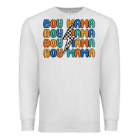 Oatmeal Heather boy mama lightning bolt Premium Sweatshirt - MaliasSmallBusiness