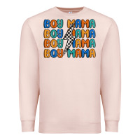 Pale Pink boy mama lightning bolt Premium Sweatshirt - MaliasSmallBusiness