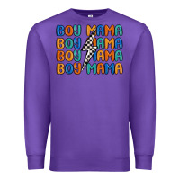 Purple boy mama lightning bolt Premium Sweatshirt - MaliasSmallBusiness