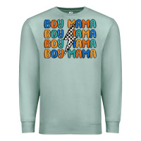 Seafoam boy mama lightning bolt Premium Sweatshirt - MaliasSmallBusiness