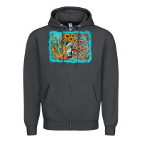 Smoke western wooden wheel cowboy boots Zipper Hoodie - AdoDesignShop
