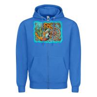 True Royal western wooden wheel cowboy boots Zipper Hoodie - AdoDesignShop