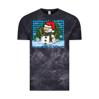 Cloud Black snowy christmas snowman Vintage Tee - BarkalooDesign