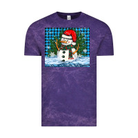 Cloud Purple snowy christmas snowman Vintage Tee - BarkalooDesign