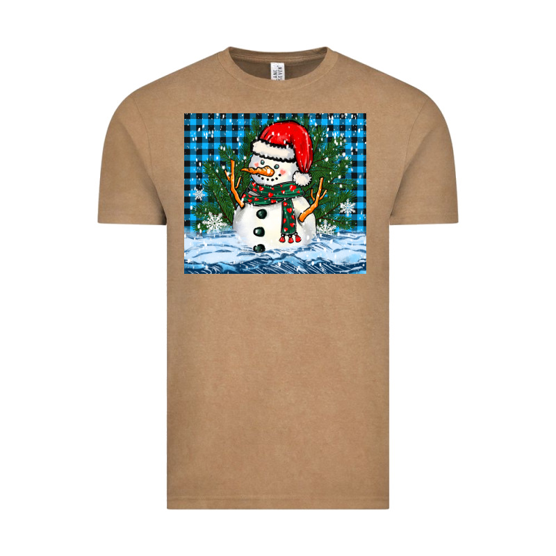Snowy Christmas Snowman Vintage Tee by BarkalooDesign | Teevron