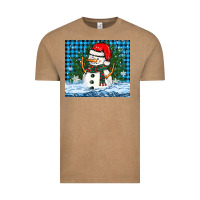 Vintage Coffee snowy christmas snowman Vintage Tee - BarkalooDesign