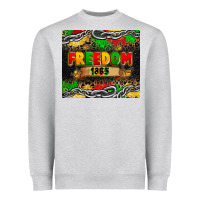 Heather Grey juneteenth freedom 1865 Heavyweight Sweatshirt - Zillion Design Studio