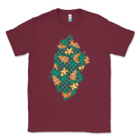 Burgundy christmas gingerbread cookies patch Classic Tee - BundleAndBundleShop