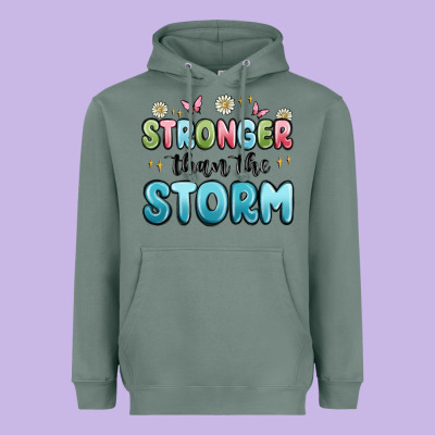Stronger Than The Storm Heavyweight Hoodie Designed By Maliassmallbusiness