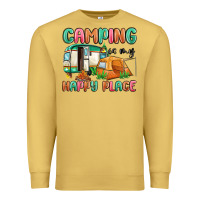 Antique Gold camping is my happy place Premium Sweatshirt - MaliasSmallBusiness