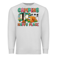 Dove Grey camping is my happy place Premium Sweatshirt - MaliasSmallBusiness
