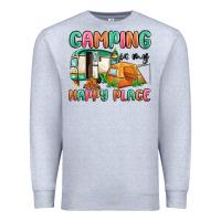 Heather Grey camping is my happy place Premium Sweatshirt - MaliasSmallBusiness