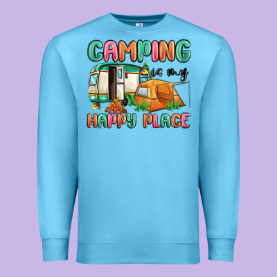Camping Is My Happy Place Premium Sweatshirt Designed By Maliassmallbusiness