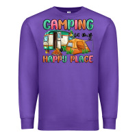 Purple camping is my happy place Premium Sweatshirt - MaliasSmallBusiness