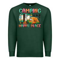 Sports Green camping is my happy place Premium Sweatshirt - MaliasSmallBusiness