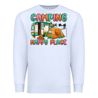 White camping is my happy place Premium Sweatshirt - MaliasSmallBusiness