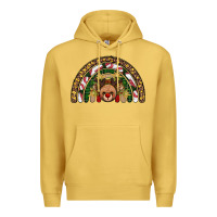 Antique Gold reindeer rainbow christmas Premium Hoodie - AdoDesignShop