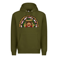 Army Green reindeer rainbow christmas Premium Hoodie - AdoDesignShop