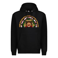 Black reindeer rainbow christmas Premium Hoodie - AdoDesignShop