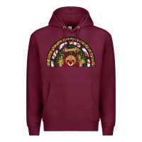 Burgundy reindeer rainbow christmas Premium Hoodie - AdoDesignShop