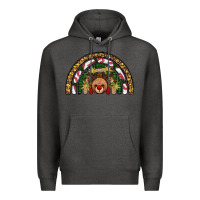 Charcoal Heather reindeer rainbow christmas Premium Hoodie - AdoDesignShop