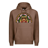 Chestnut reindeer rainbow christmas Premium Hoodie - AdoDesignShop