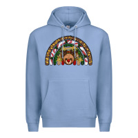 Colony Blue reindeer rainbow christmas Premium Hoodie - AdoDesignShop