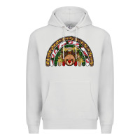 Dove Grey reindeer rainbow christmas Premium Hoodie - AdoDesignShop