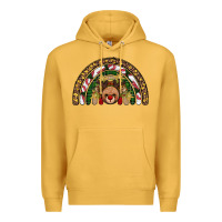 Mustard reindeer rainbow christmas Premium Hoodie - AdoDesignShop