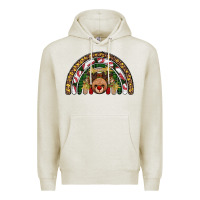 Oatmeal Heather reindeer rainbow christmas Premium Hoodie - AdoDesignShop