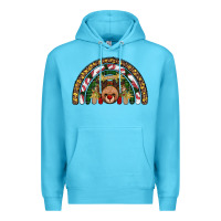 Ocean Blue reindeer rainbow christmas Premium Hoodie - AdoDesignShop
