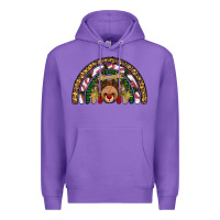 Purple reindeer rainbow christmas Premium Hoodie - AdoDesignShop