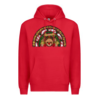Red reindeer rainbow christmas Premium Hoodie - AdoDesignShop