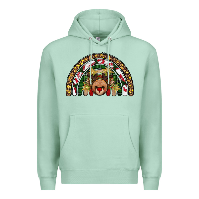 Reindeer Rainbow Christmas Premium Hoodie by AdoDesignShop | Teevron
