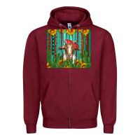 Burgundy goat with sunflower and cactus Zipper Hoodie - Artiststas