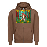 Chestnut goat with sunflower and cactus Zipper Hoodie - Artiststas