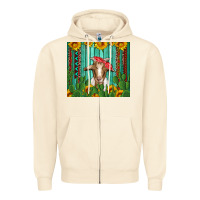 Sandshell goat with sunflower and cactus Zipper Hoodie - Artiststas
