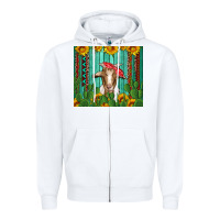 White goat with sunflower and cactus Zipper Hoodie - Artiststas