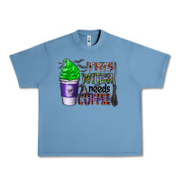 Pebble Blue this witch needs coffee Urban Heavy Tee - CowhideDigitalArt