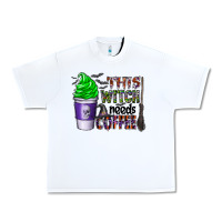 White this witch needs coffee Urban Heavy Tee - CowhideDigitalArt