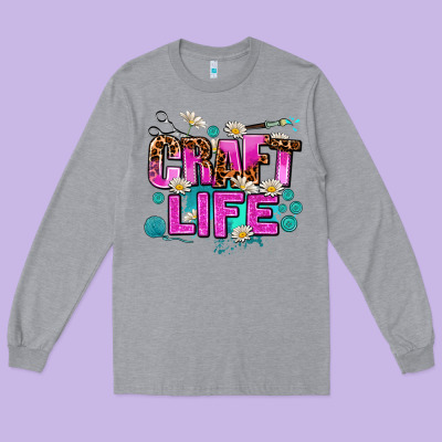 Craft Life Long Sleeve Tee Designed By Adodesignshop